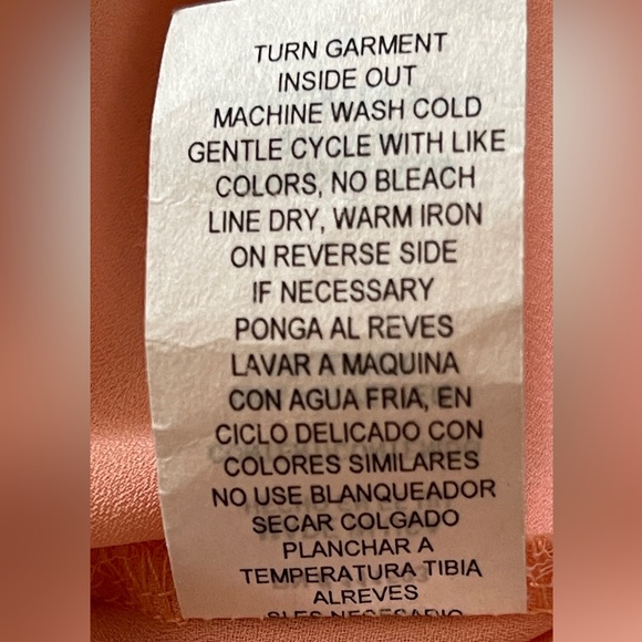 Lily White Deep V Neck Wrap Spaghetti Strap Tank in Apricot - Picture 5 of 8